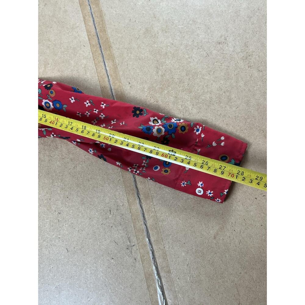Skyr Button-Up Shirt Mens Small Red Floral Nylon Collared Vintage Long Sleeve - Picture 5 of 8